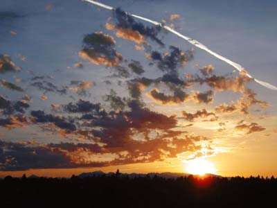 Sunset over the Olympics