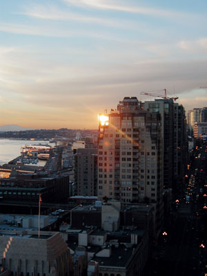 Sunset over First Avenue